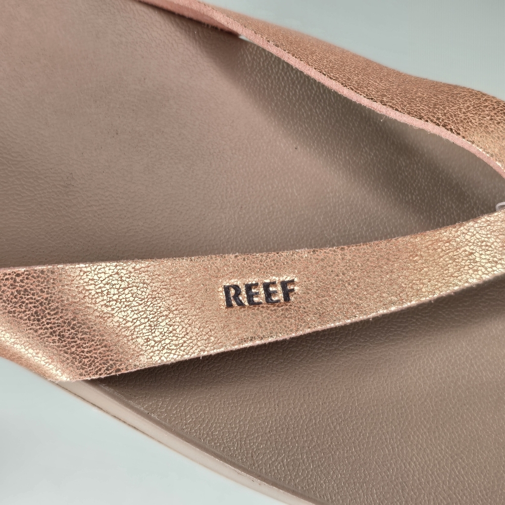 Reef Cushion Court Rose Gold Vegan Leather Sandals Women’s Size 11 NWT - Picture 3 of 8